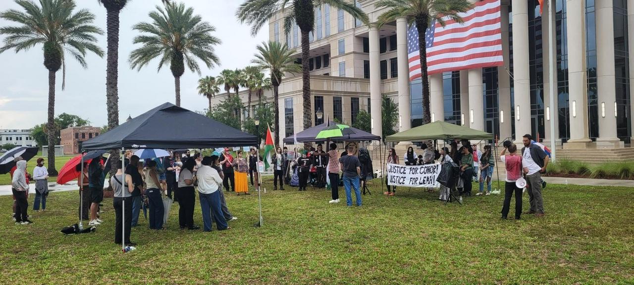 Manifestación de Jacksonville después de la sentencia de los manifestantes pro-Palestinas. | Noticias Fight Back!