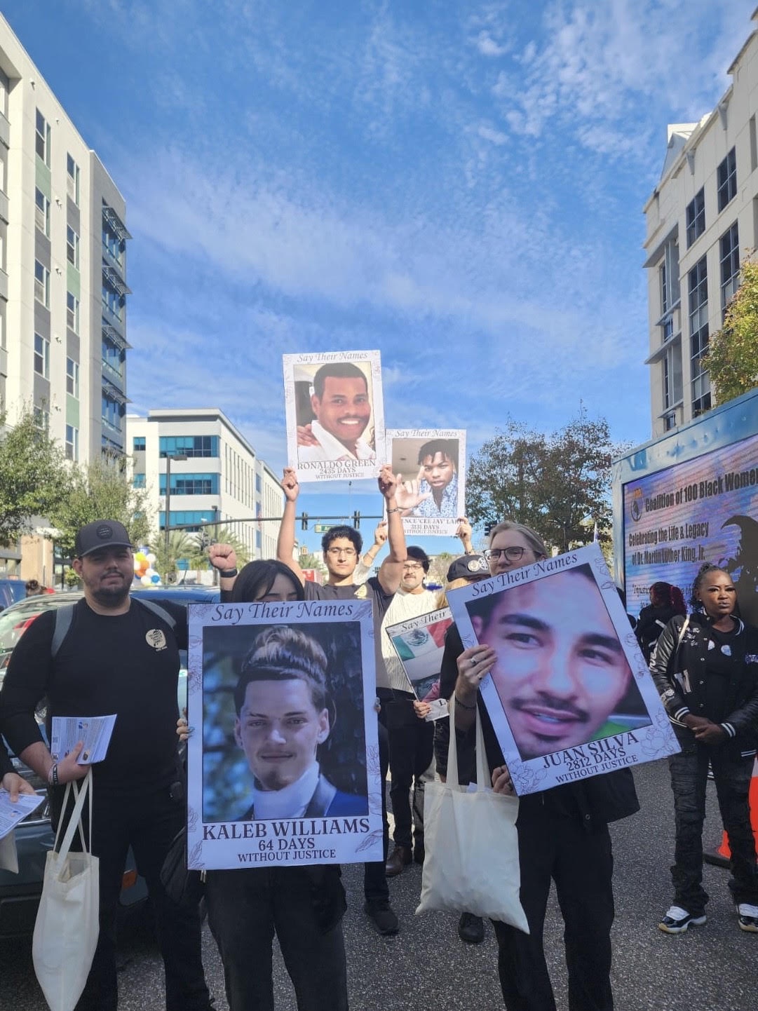 Marching against police crimes in Orlando, Florida.