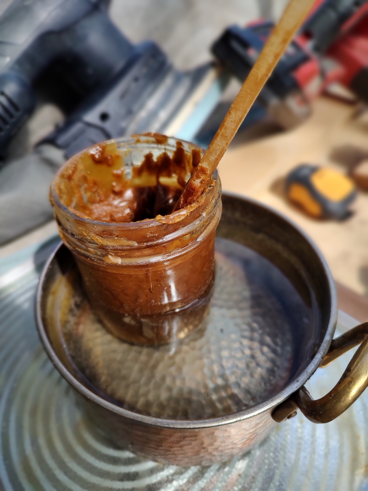 wax in pot