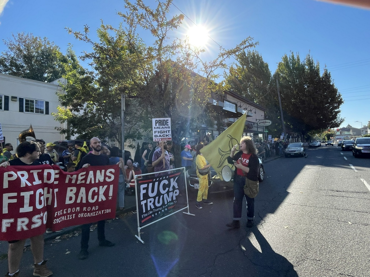 Protest against anti-trans reactionaries. | Fight Back! News