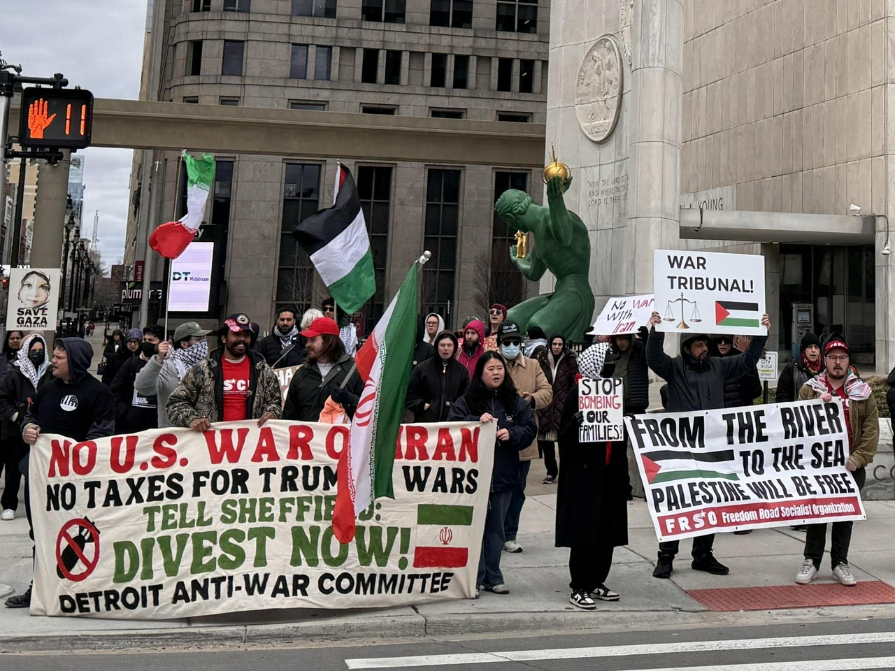 Detroit protest against the war on Iran.