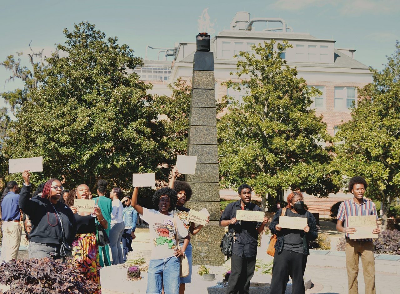 FAMU students rally against attacks on education, including on Black studies.
