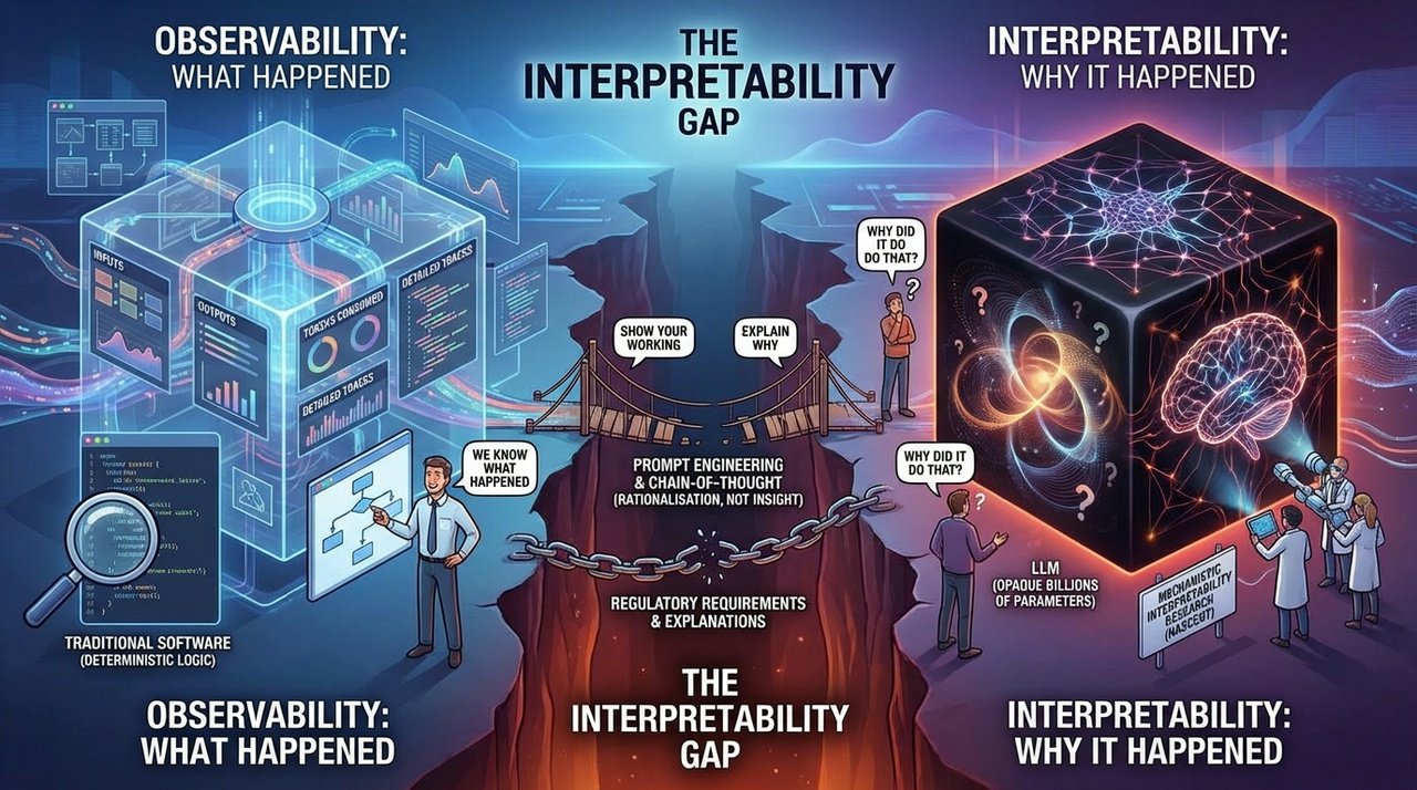 The observability versus inerpretability gap