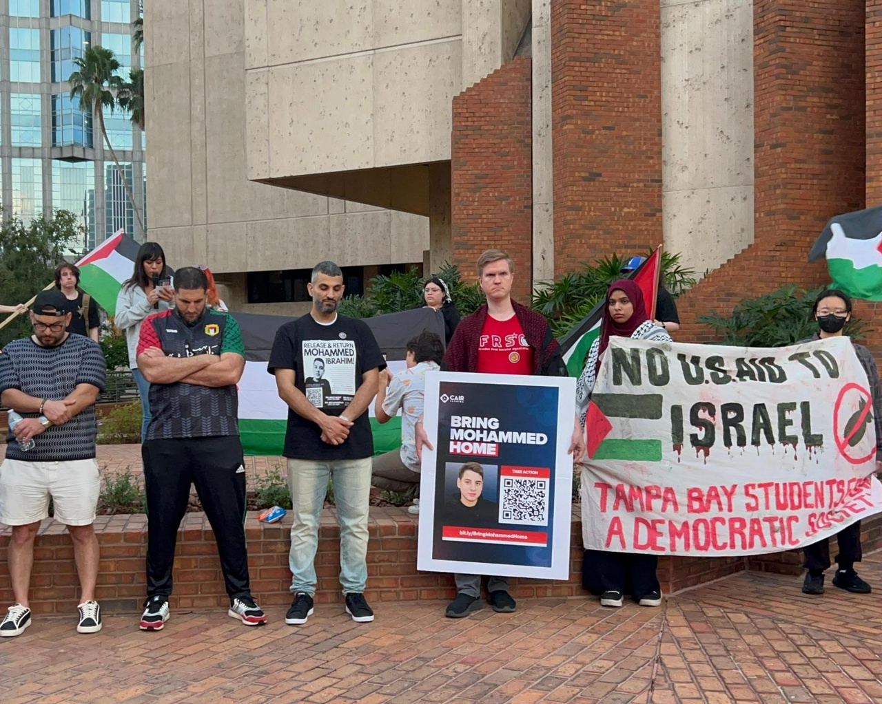 Tampa protest demands release of Palestinian American teenager held in Israeli prison.