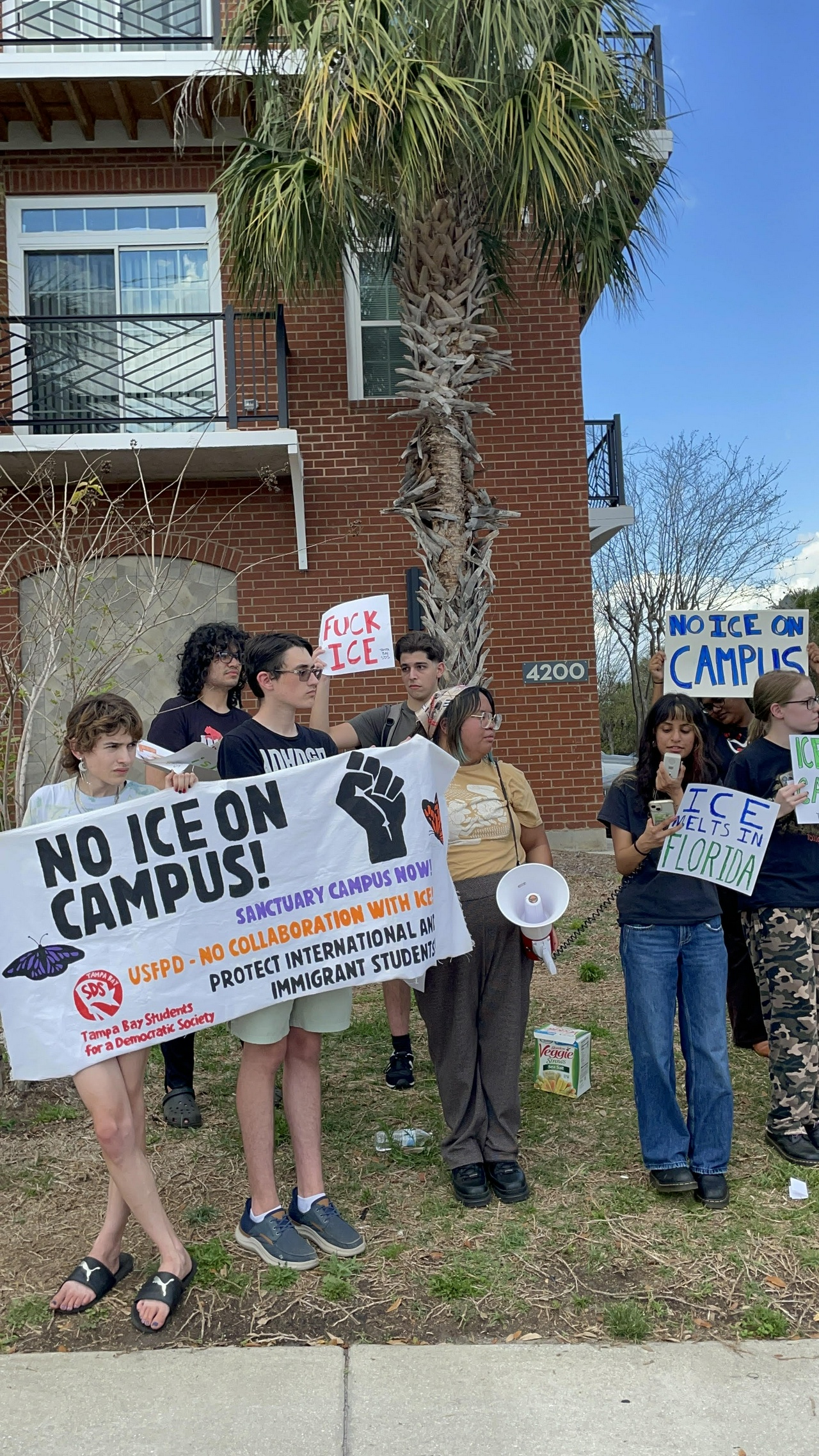 Tampa protest against university collaboration with ICE. | FightBack! News