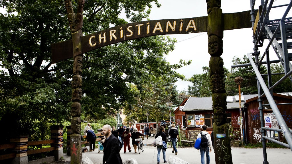 Freetown Christiania, in the city of Copenhagen. Freetown Christiania, in the city of Copenhagen.