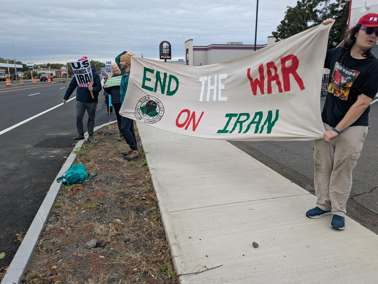Anti-war protest in West Springfield, Massachusetts.