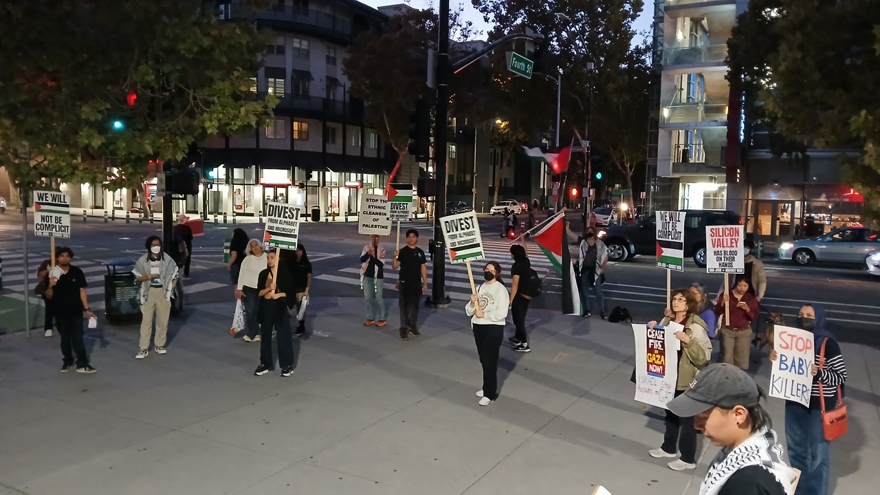 San Jose, California protest against Israeli violations of ceasefire.
