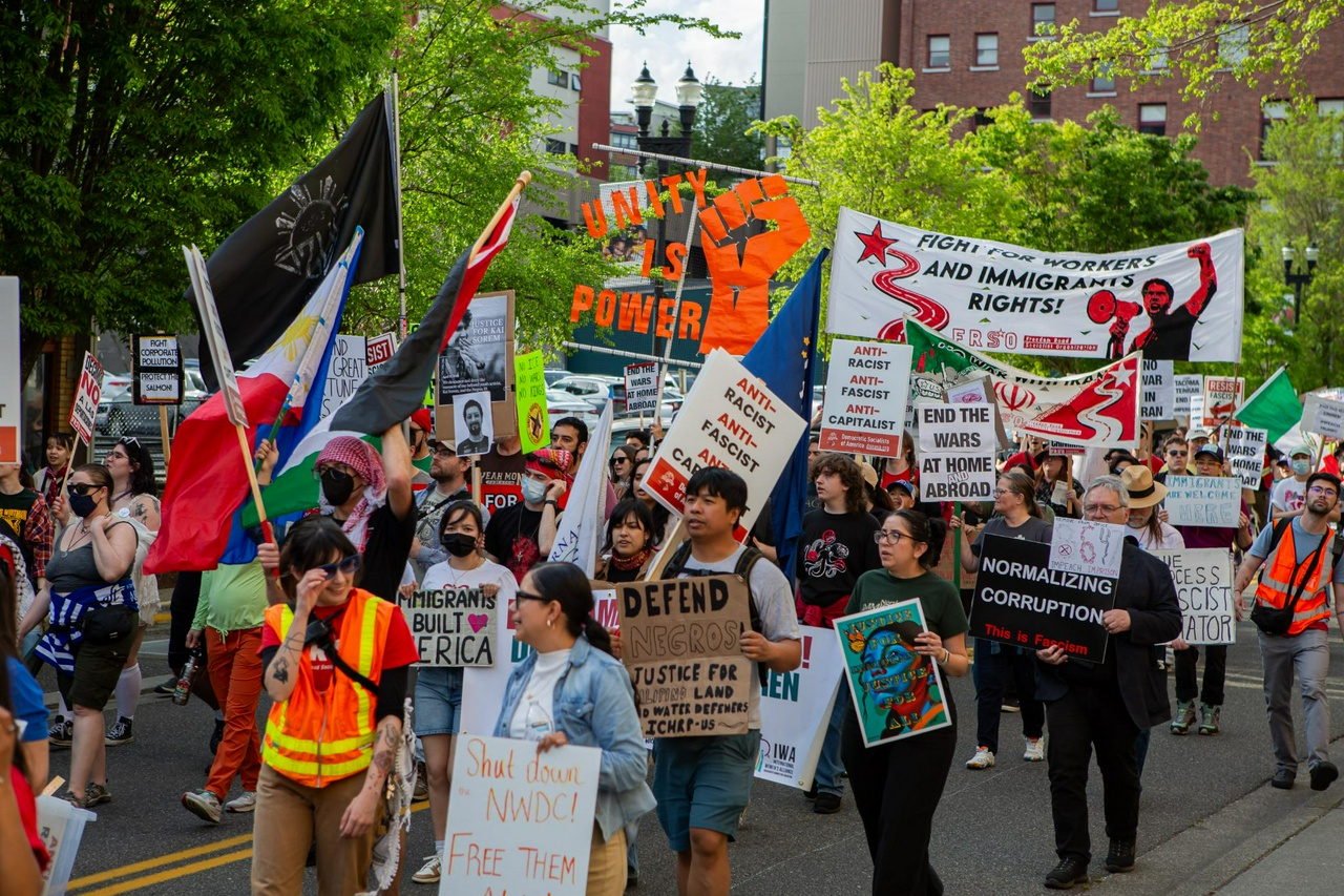 International Workers Day march in Tacoma, Washington.