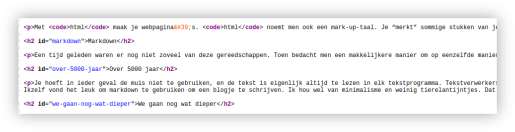 Stukje html als voorbeeld