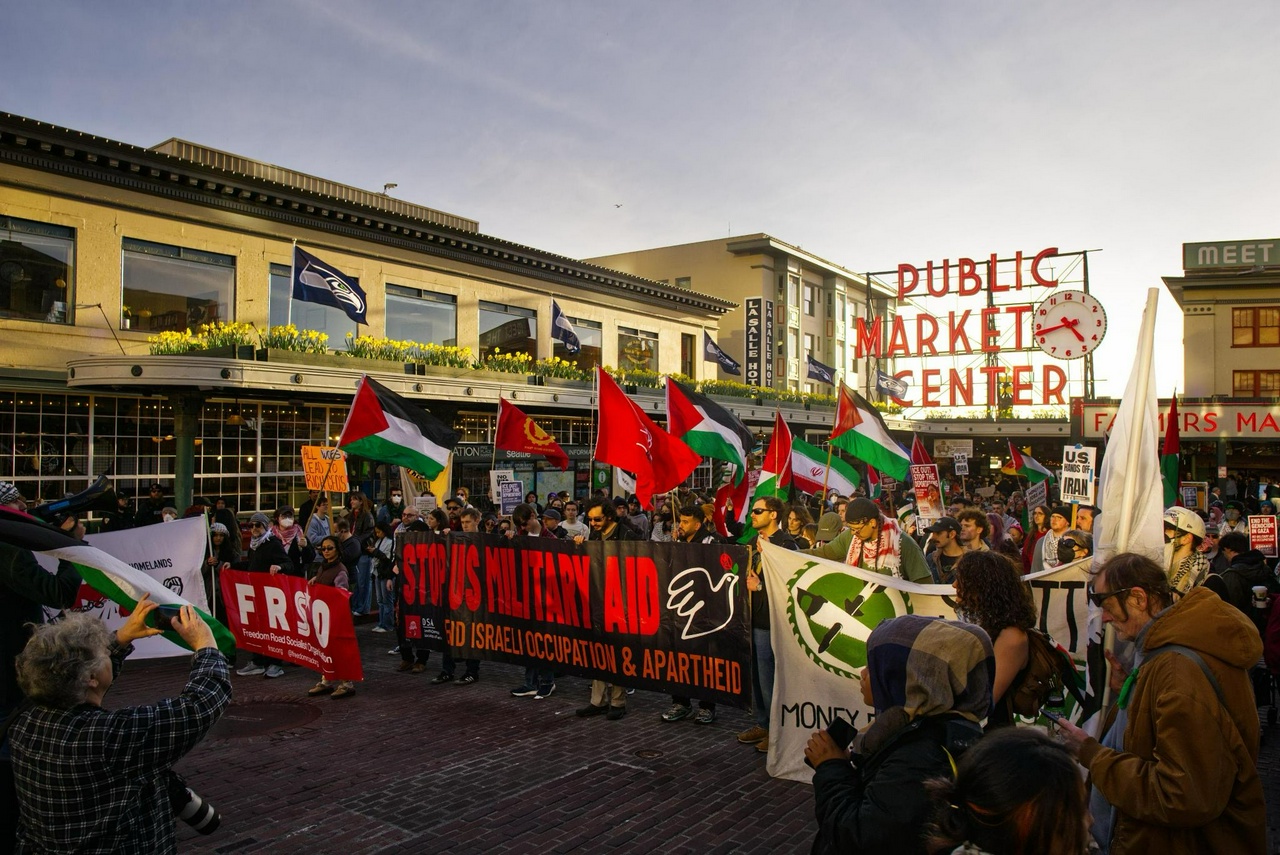 Seattle protest against the war on Iran. | Fight Back! News Seattle protest against the war on Iran.