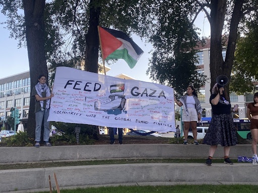 Milwaukee solidarity rally with the Global Sumud Flotilla.
