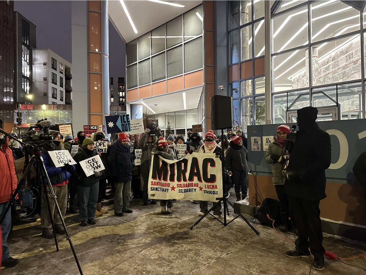 Protest against ICE funding at the office of Senator Amy Klobuchar. | Fight Back! News Protest against ICE funding at the office of Senator Amy Klobuchar.