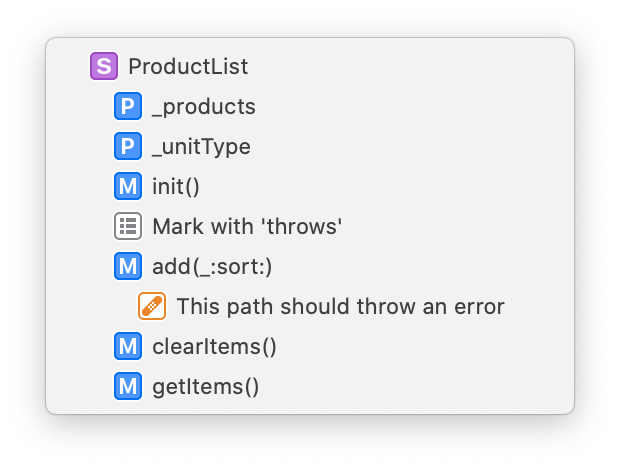 "The Xcode jump bar shows FIXME and TODO comments"