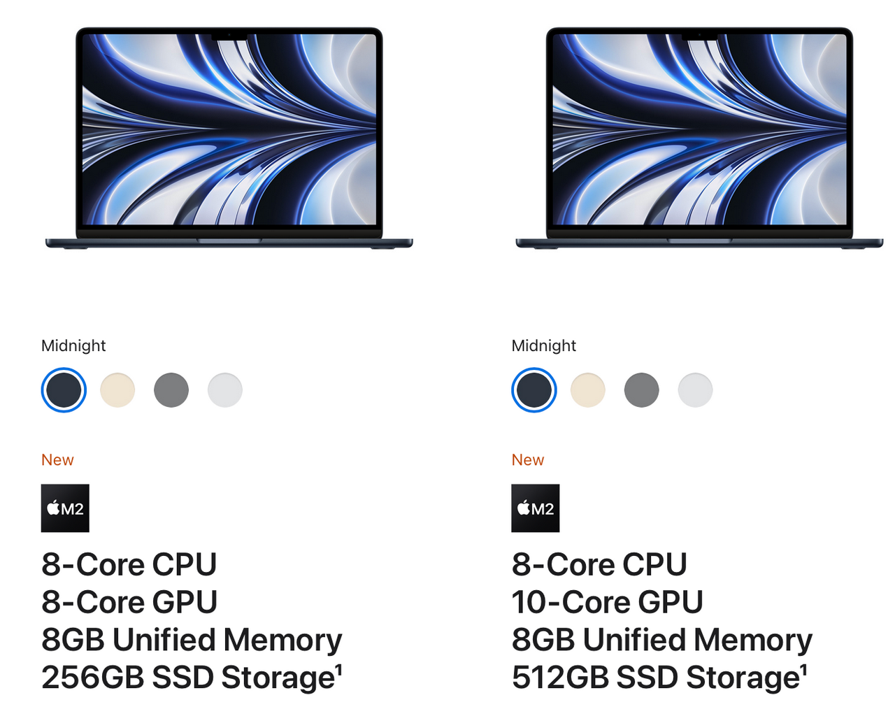 The Two MacBook Pro models for sale at apple.com.