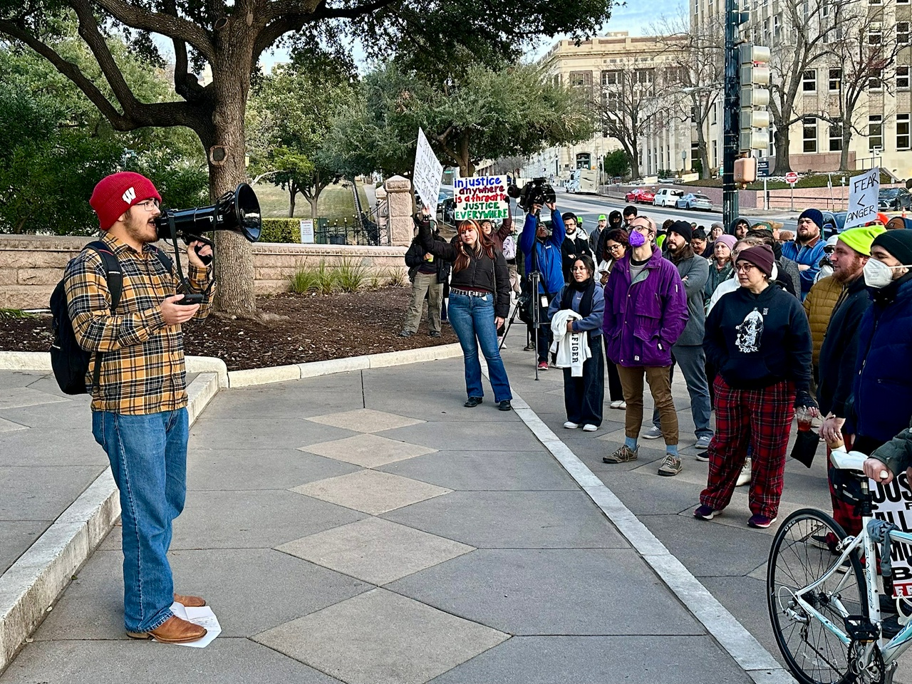 Protest in Austin, Texas after the ICE murder of Alex Pretti. | Fight Back! News Protest in Austin, Texas after the ICE murder of Alex Pretti.