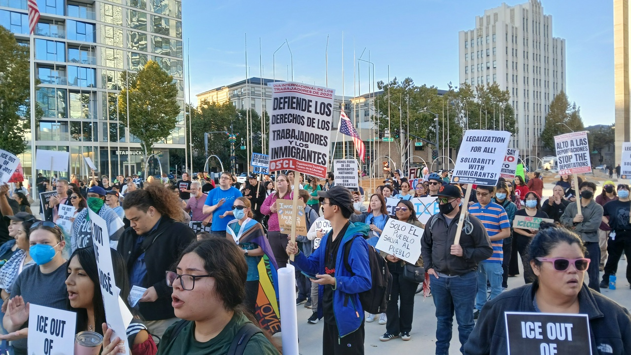 San Jose protest against ICE deployment.
