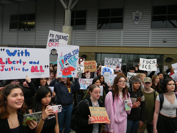 Over 200 high school students walk out to oppose anti-immigrant terror in their community