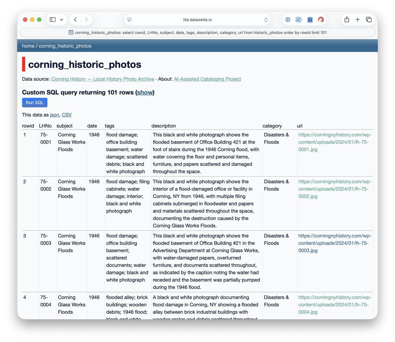 The newly created user-friendly online database