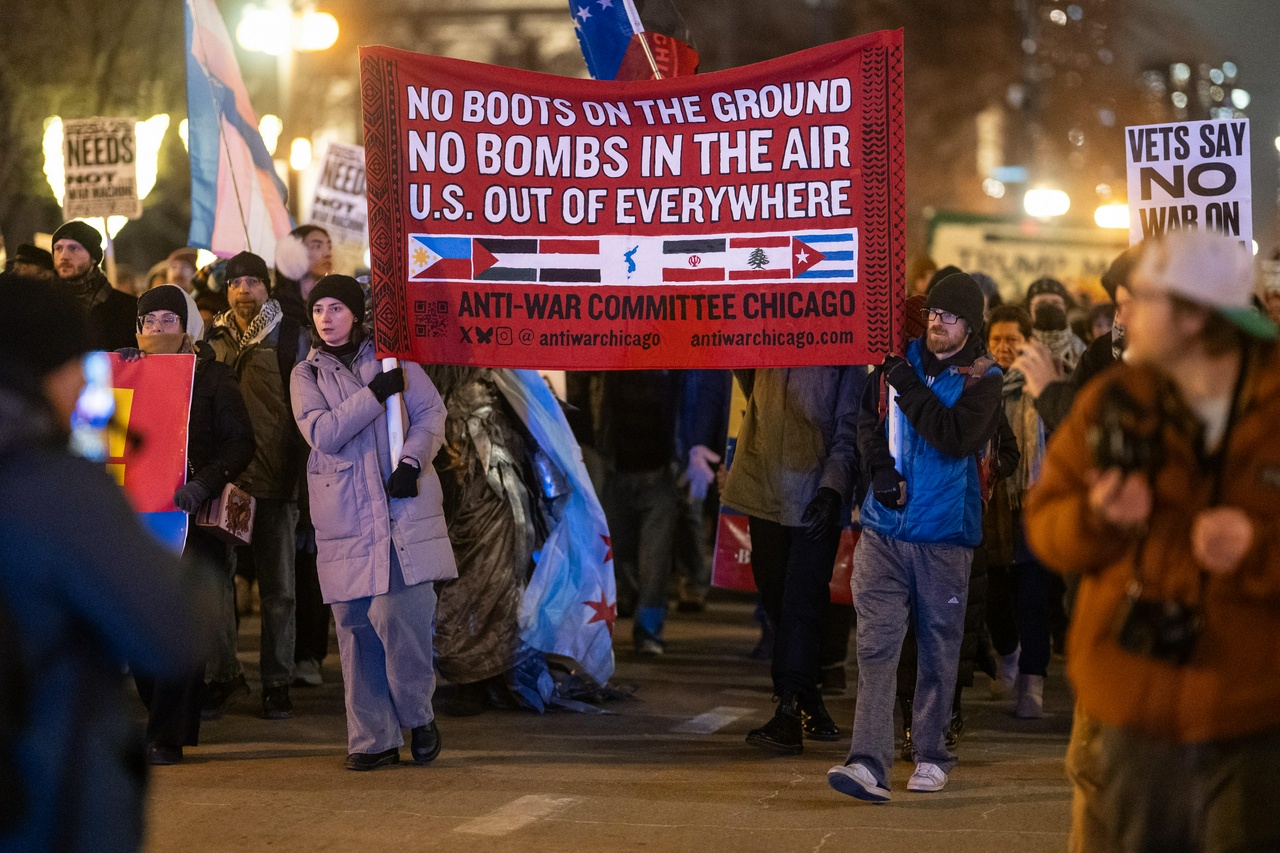 Chicago protest against U.S. attacks on Venezuela.