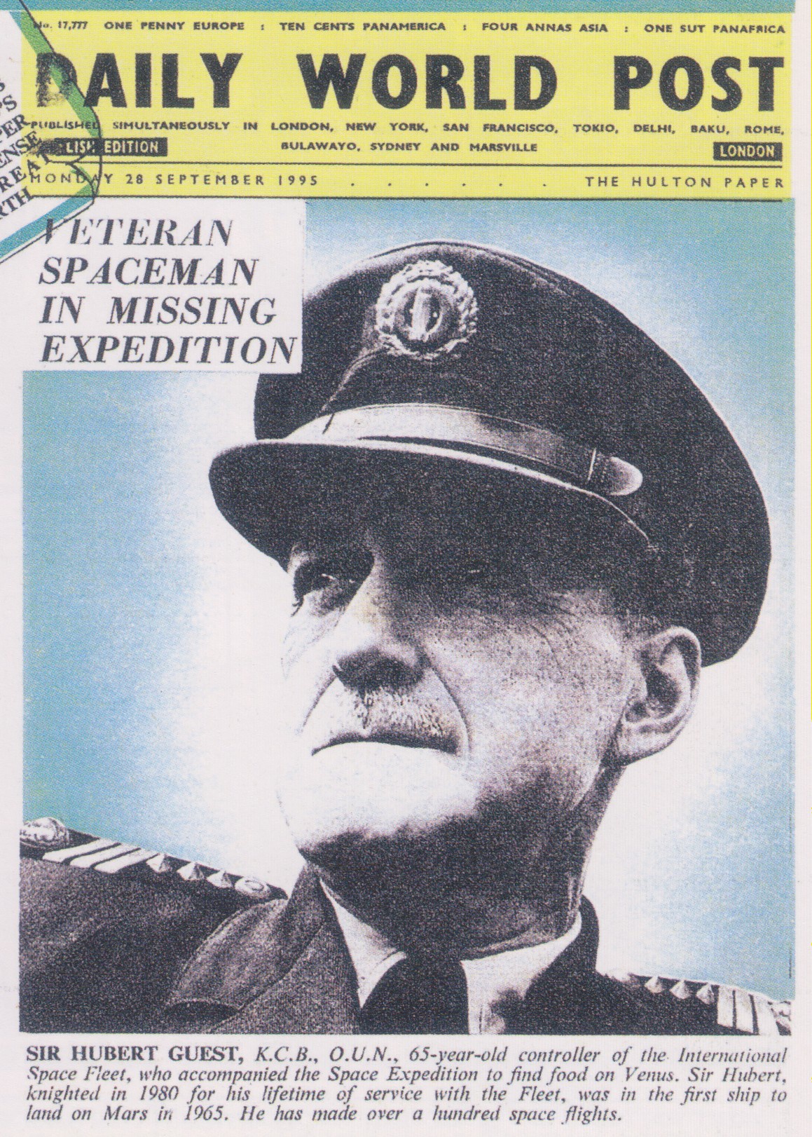 VETERAN SPACEMAN IN MISSING EXPEDITION