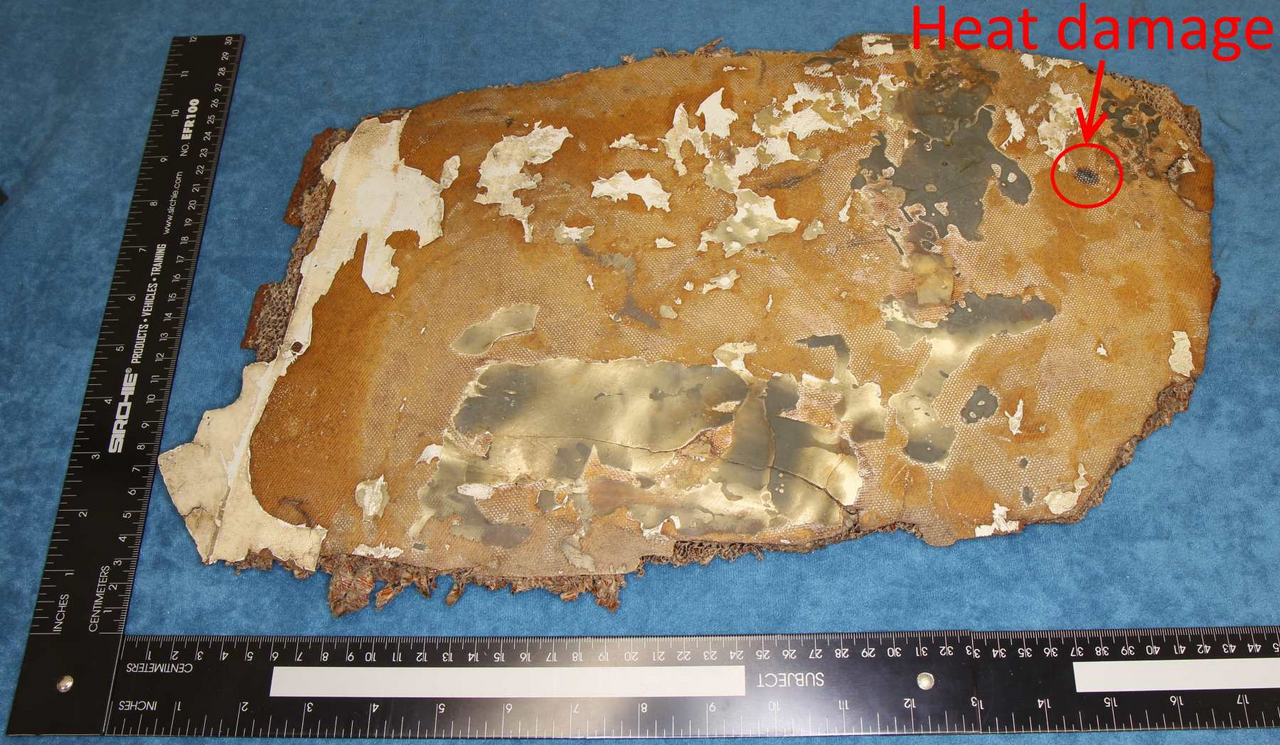heat damaged debris