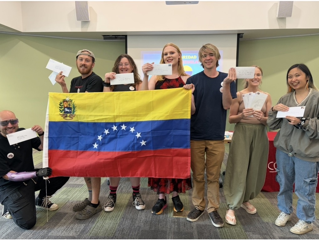 Salt Lake City participants in a teach-in and letter writing event for Venezuela.