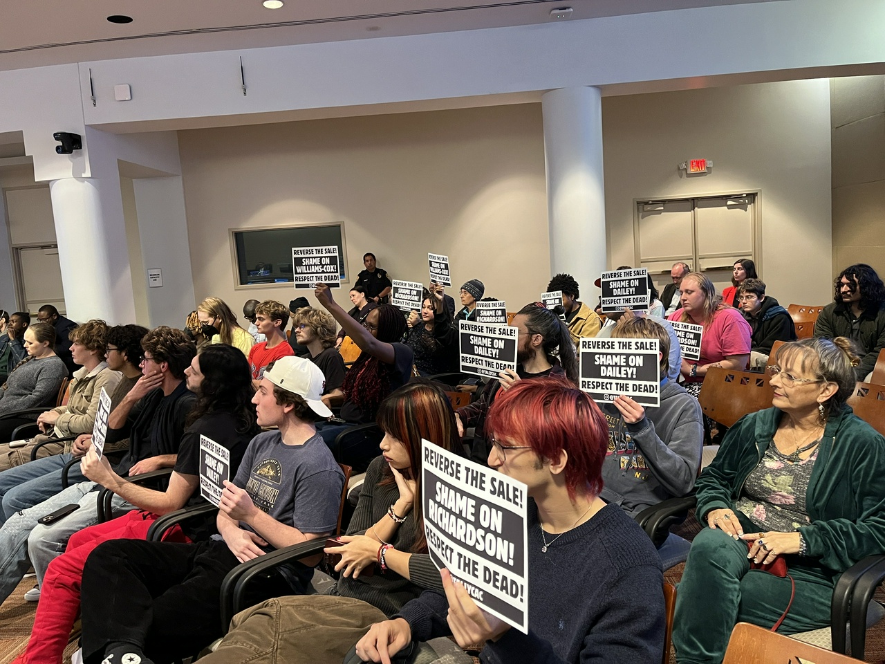 Protest at Tallahassee City Commission meeting.