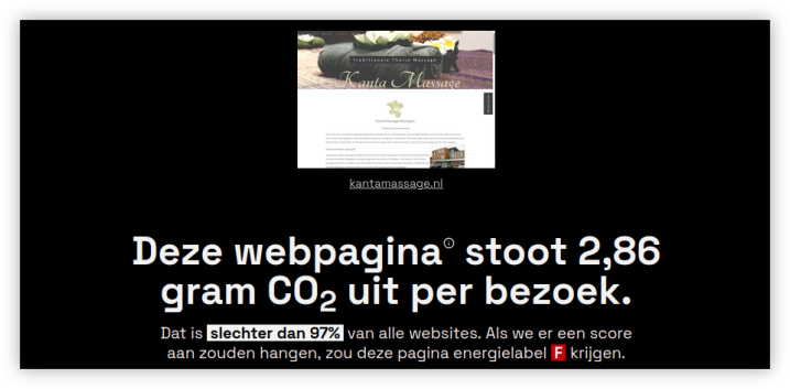 Resultaat van de test: slechter dan 97% van alle websites