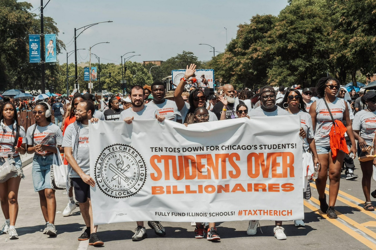 Chicago Teachers Union at the Bud Billiken parade.