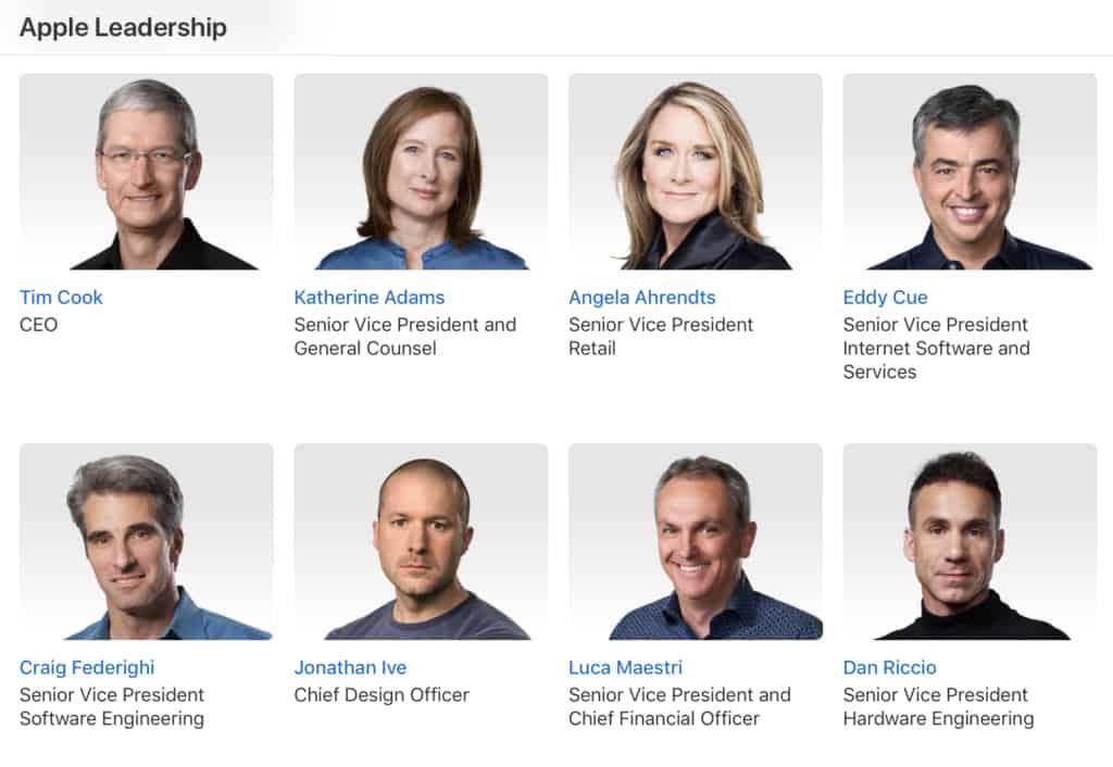 Apple Leadership Headshots