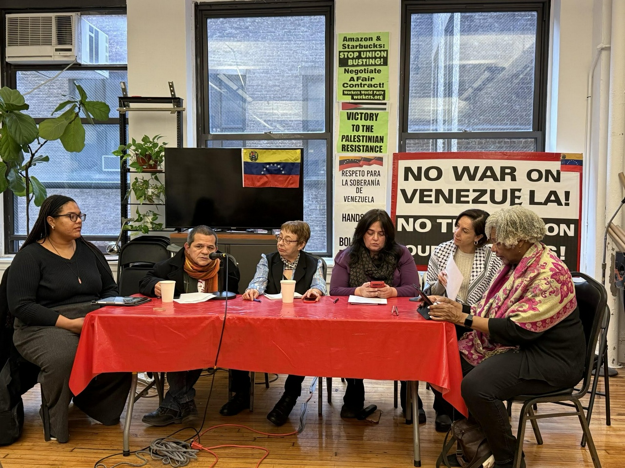 NYC press conference on U.S. interference with travel to Venezuela.