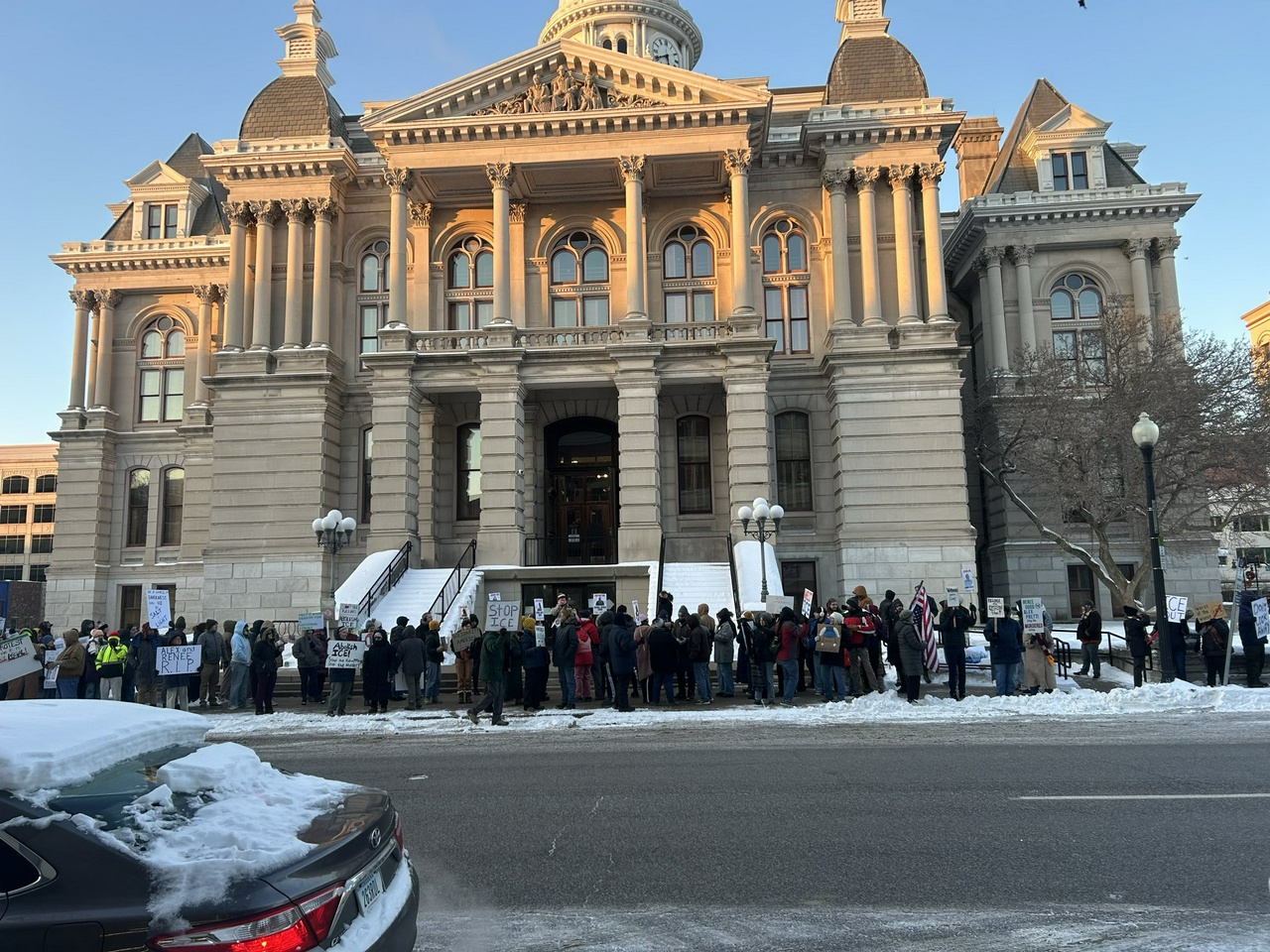 Protest in Lafayette, Indiana against ICE murders