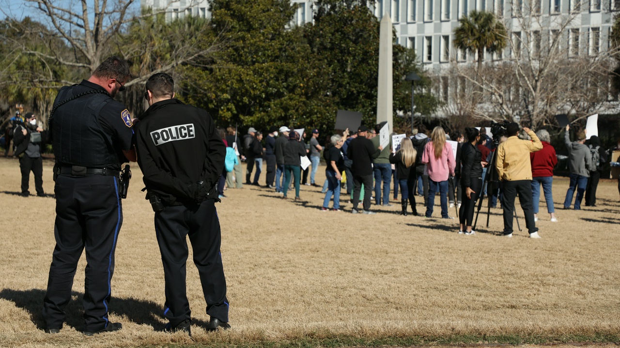 Charleston, South Carolina rally against U.S. attack on Venezuela. 