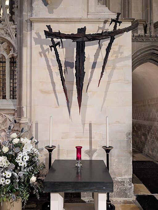 The altar of Saint Thomas in Canterbury Cathedral, marking the spot where he was martyred.