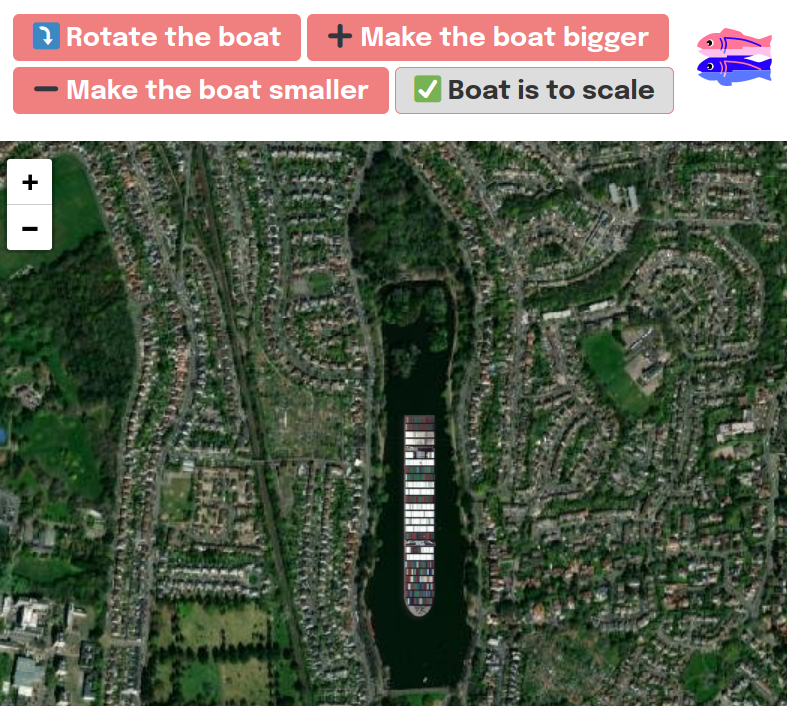 Ever Given boat to scale in my local lake! 29 Mar 2021