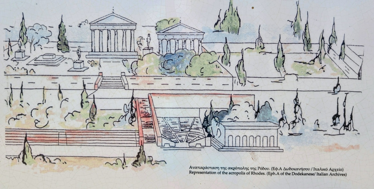 Links der Apollon-Tempel, rechts daneben der Artemis-Tempel