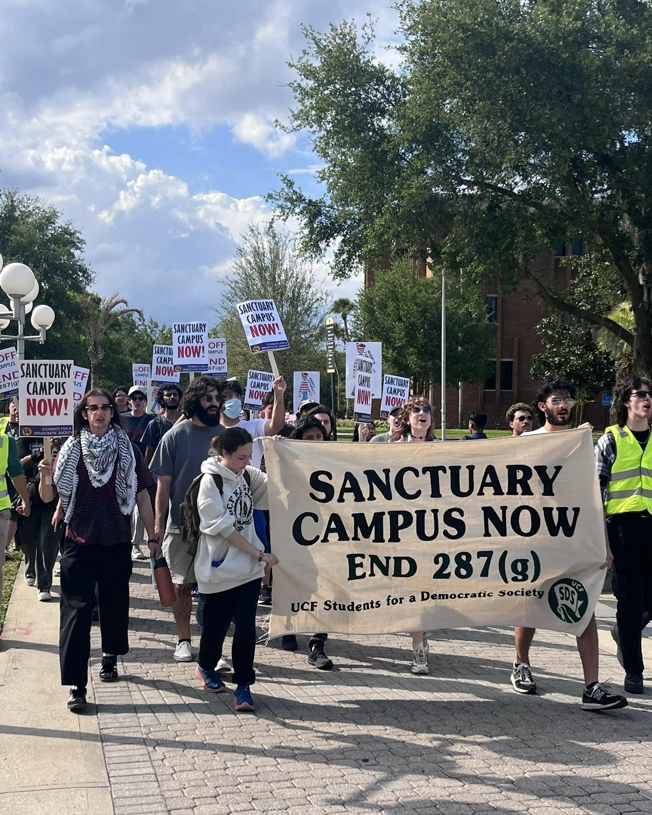 University of Central Florida students marching for a sanctuary campus. 