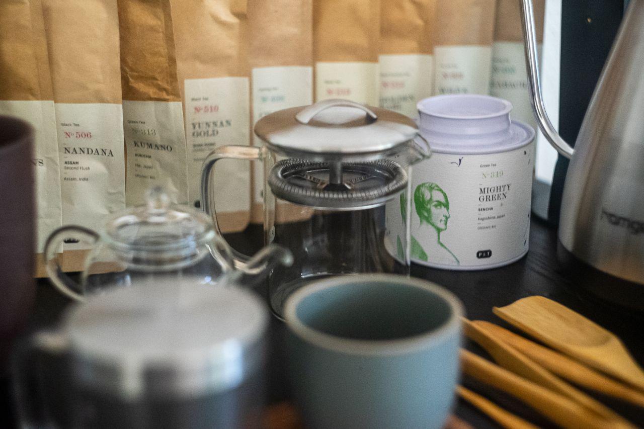 tea and various teapots.