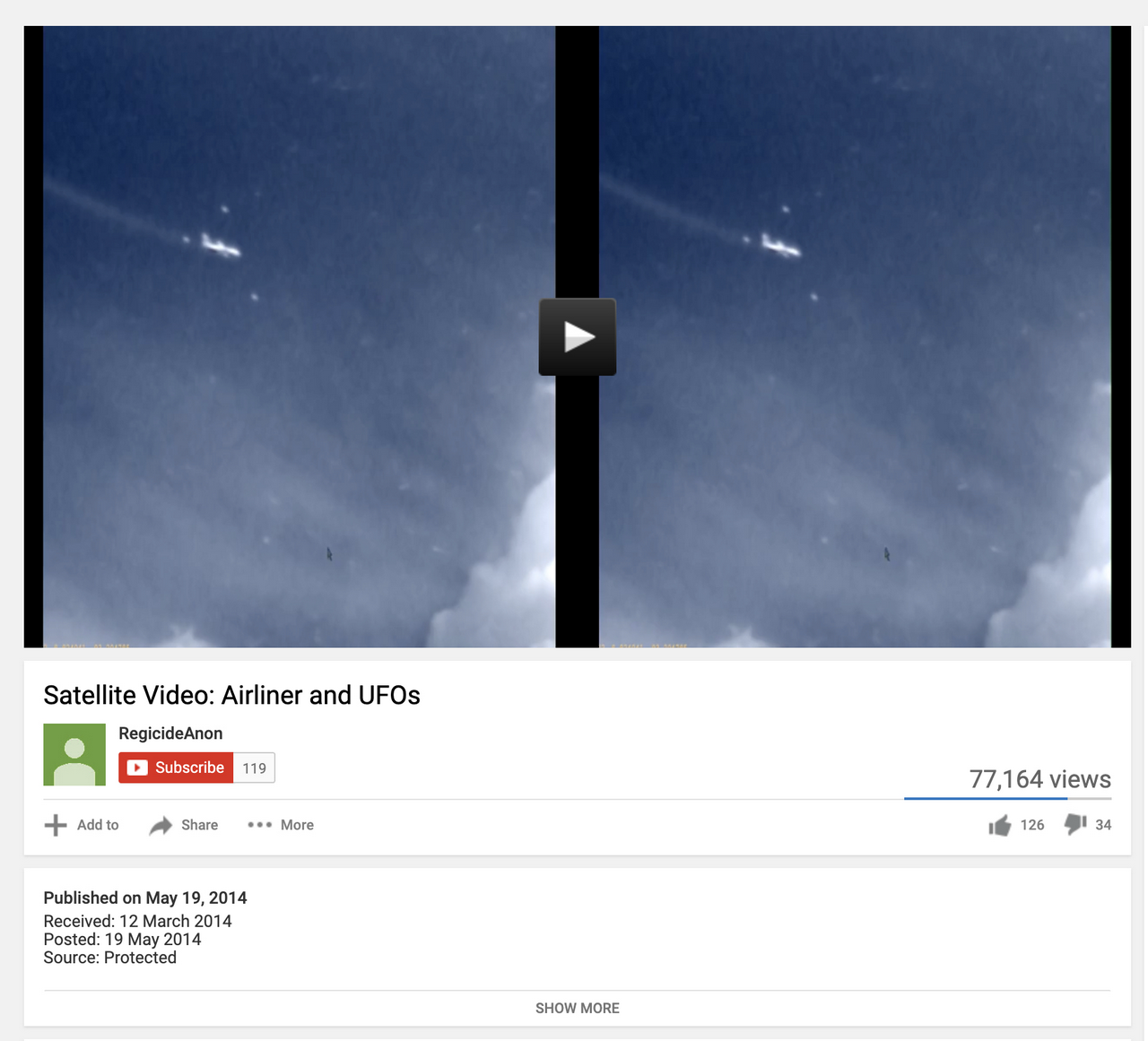 MH370 Satellite Video