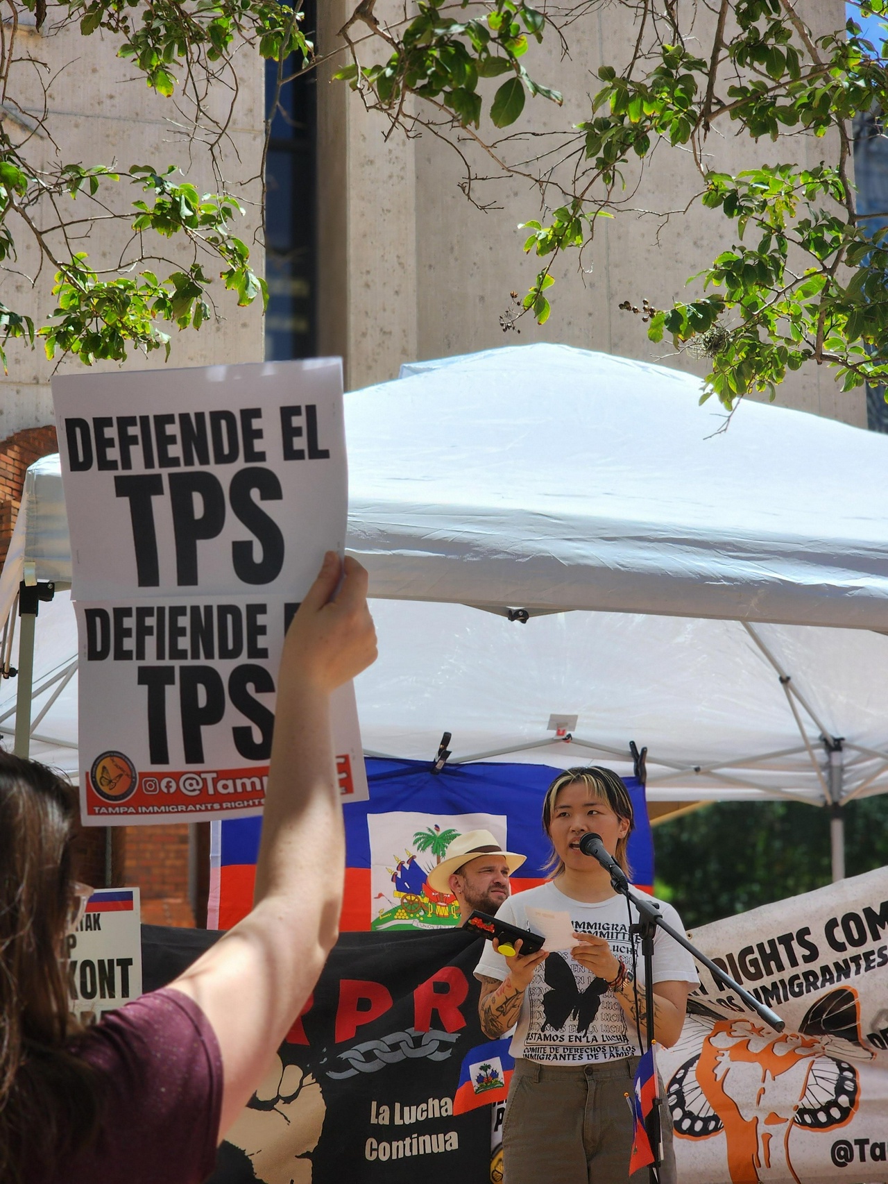 Tampa protests Trump's attacks on Haitians. | Fight Back! News Tampa protests Trump's attacks on Haitians.