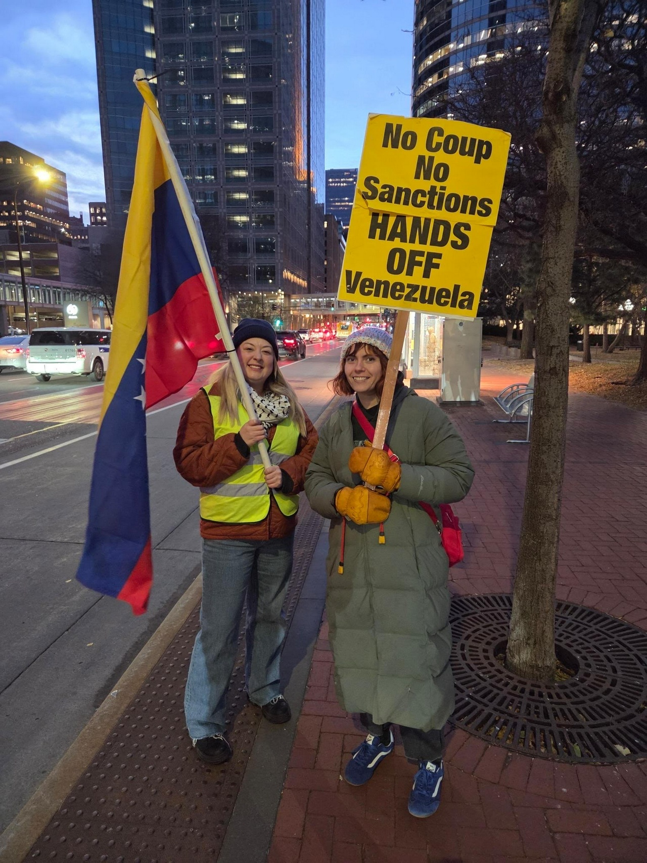 Minneapolis protest against U.S. intervention in Venezuela.