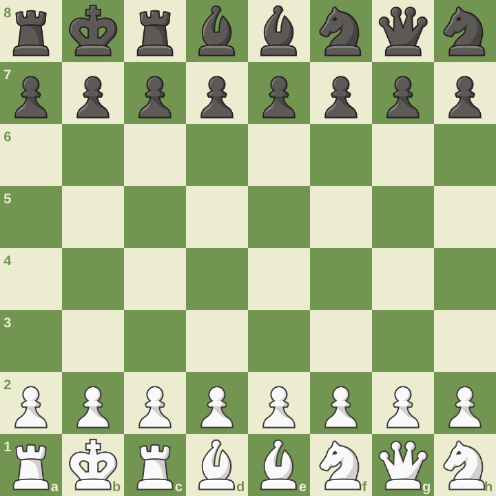 960 Chess starting board
