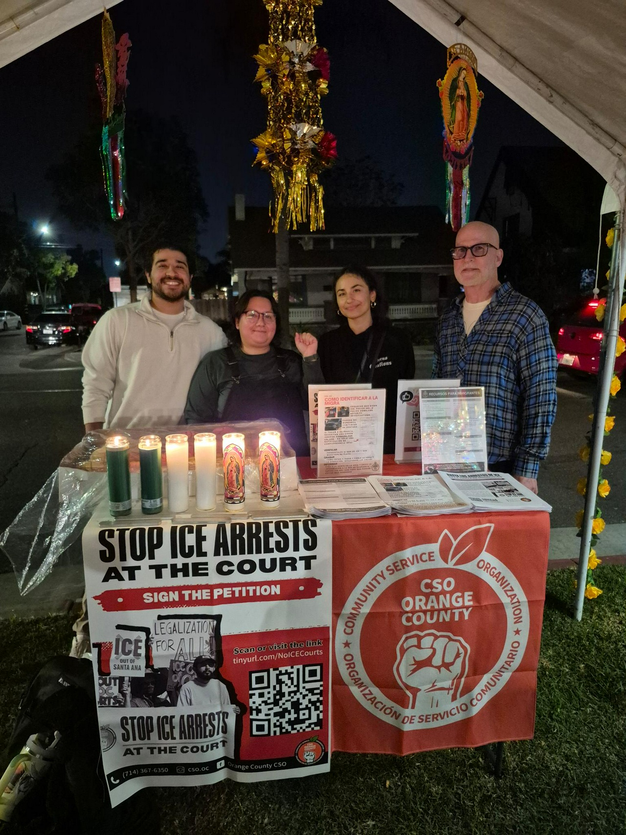 Orange County CSO tabling at an event honoring La Virgen de Guadalupe.