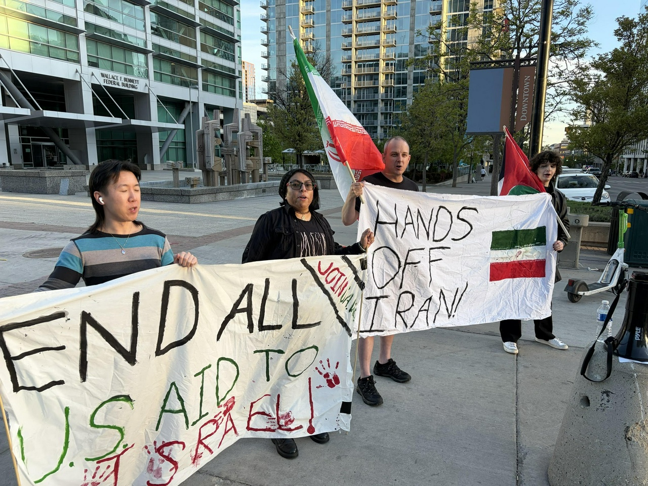 Salt Lake City protestors gather for emergency “Hands off Iran” action. | FightBack! News