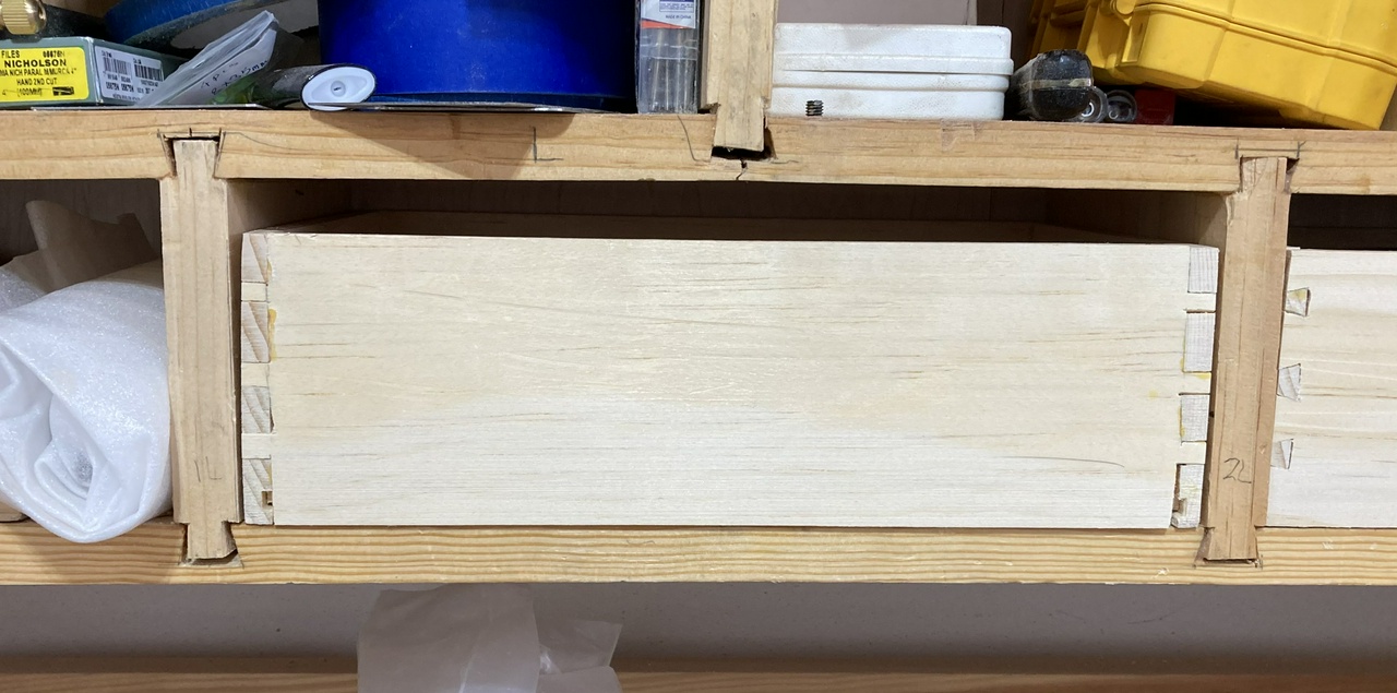 drawer in its future home, fitting slightly loose now