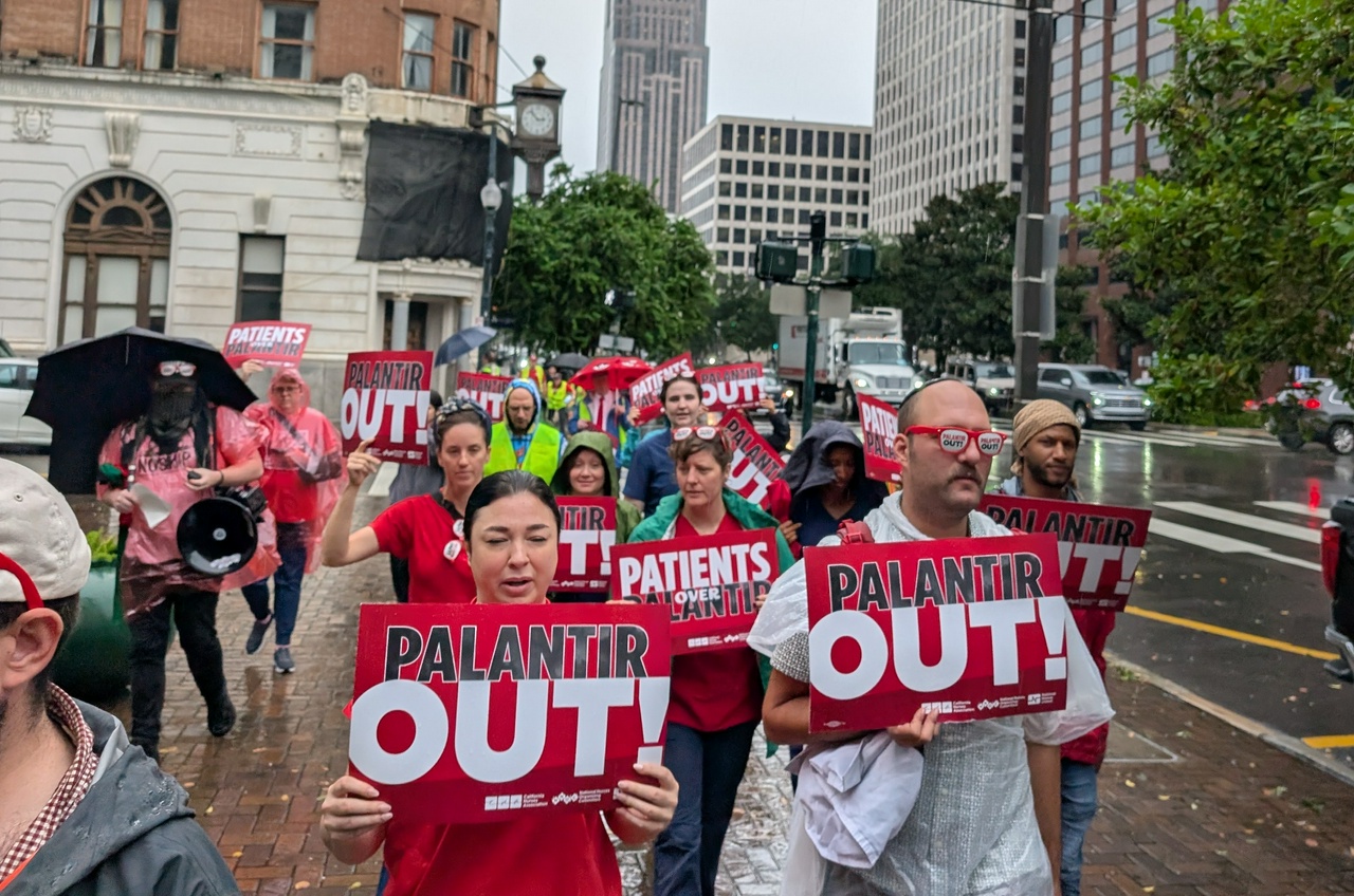 Union nurses occupy New Orleans streets demanding ‘Palantir out!’
