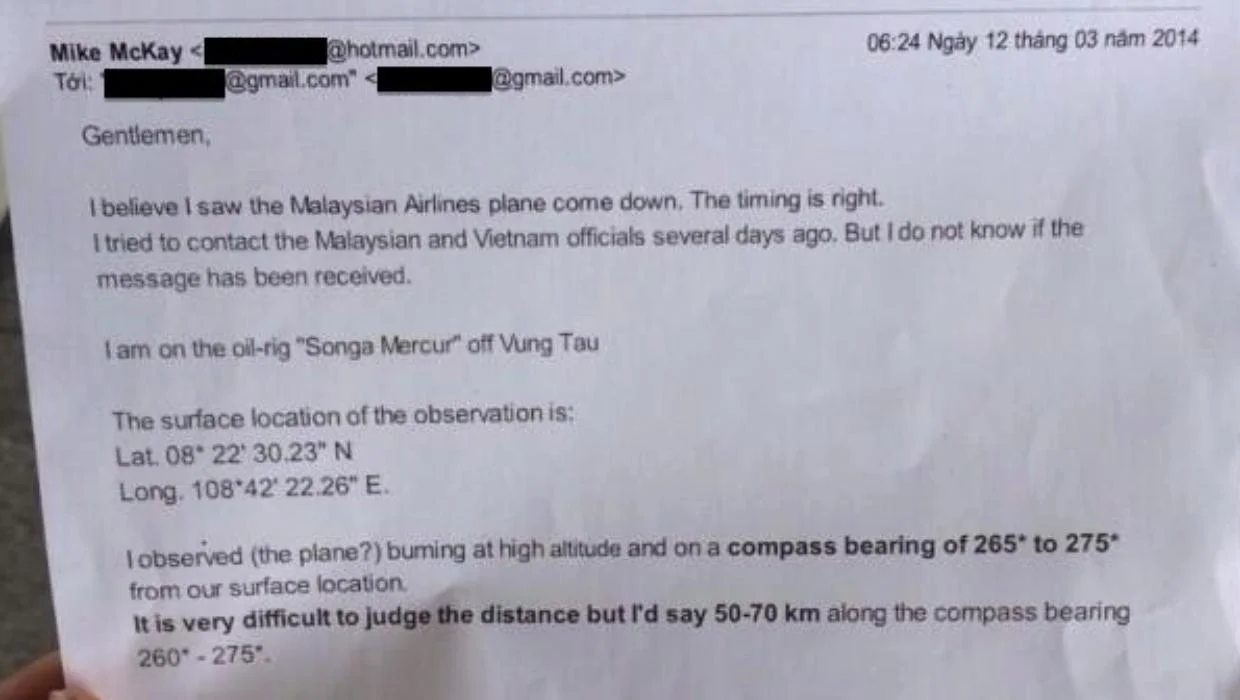 Oil Rig Worker Mike Mckay, letter