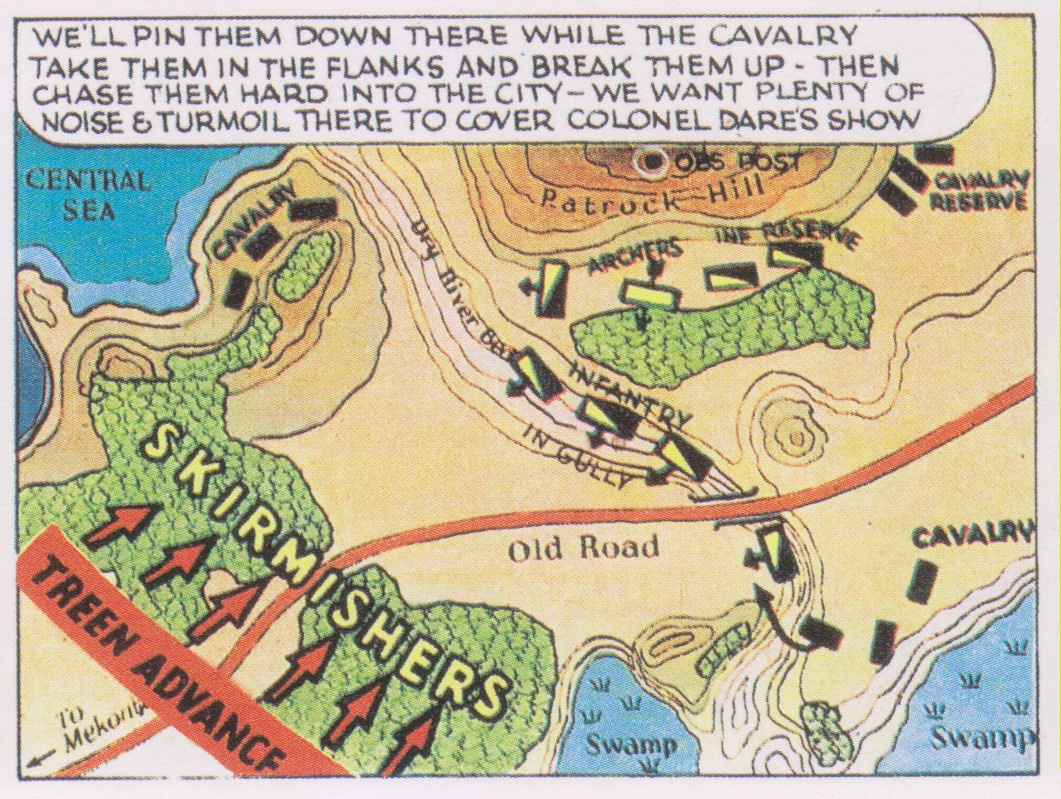 We'll pin them down there while the cavalry take them in the flanks and break them up - then chase them hard into the city - we want plenty of noise and turmoil to cover Colonel Dare's show.