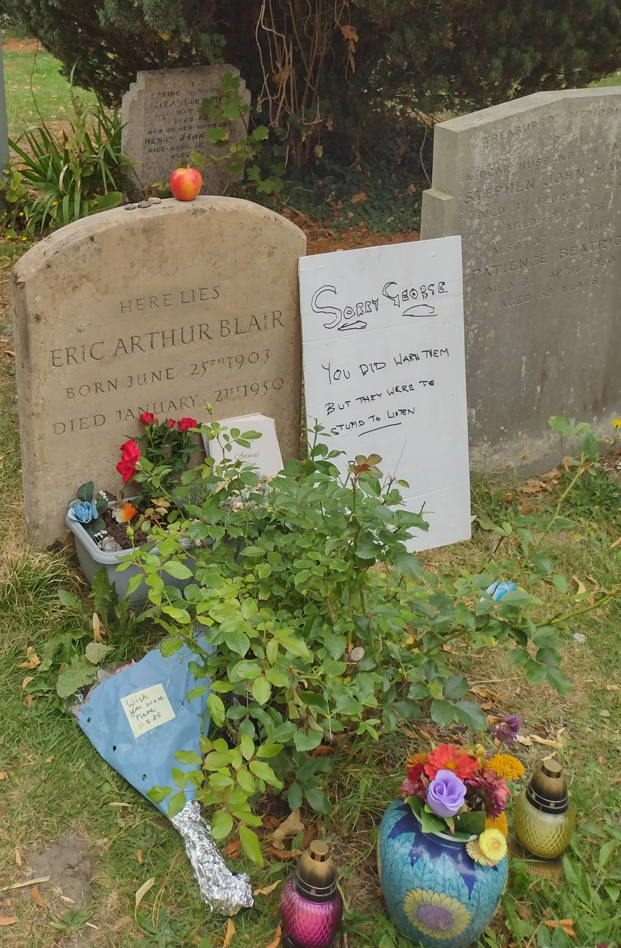 George Orwell's grave George Orwell's grave with flowers and letters